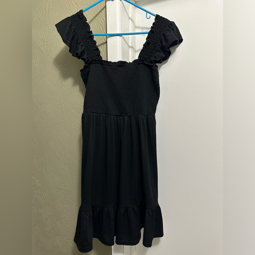 Black ruffle dress